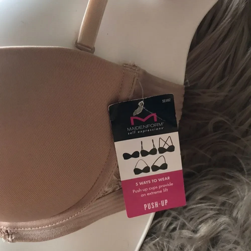 Maidenform Push-up multi-way strapless bra beige